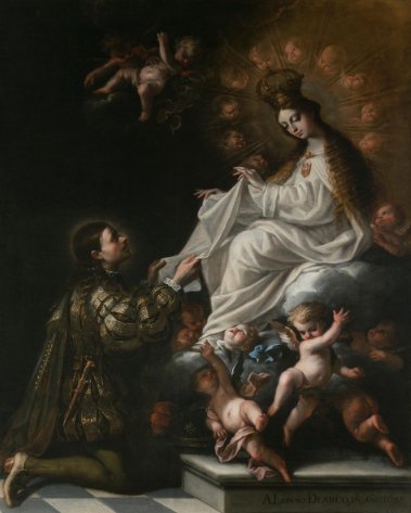San Pedro Nolasco ante la Virgen María